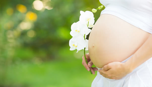 Babymoon - Pregnant Belly - Flower